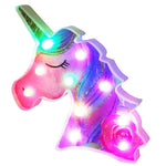 Pooqla LED Unicornio Night Light Lamp Kids Marquee Lights Unicorn Shape Signs Light Up Christmas Party Wall Decoration Battery Operated (Pink)