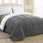 Equinox All-Season White Quilted Comforter - Goose Down Alternative Queen Comforter - Duvet Insert Set - Machine Washable - Hypoallergenic - Plush Microfiber Fill (350 GSM)