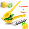 Rantizon Squeezer Juicer - Rantizon Lemon Squeezer with a lemon Zester, 2 in 1, Manual Citrus Press, Lime Juicer, Citrus Press, Orange Squeezer, Handheld Juicer, Sturdy Aluminum, Dishwasher safe