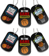 (6-Pack) Basketball Motivational Dog Tag Necklaces - Basketball Gifts in Bulk for Basketball Team Accessories - Basketball Party Favors Sports Prizes Awards for Youth Teen Boys Girls Adults Men Women