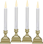 612 Vermont Battery Operated LED Window Candle with Sensor and 8 Hour Timer, Patented Dual LED Flicker Flame (Pewter)