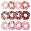 Whaline Macaron Theme Hair Scrunchies, Ice Cream Color Elastic Scrunchy Bobbles Velvet Hair Bands Soft Hair Ties Hair Accessories for Women Kids Girls (12 Colors)