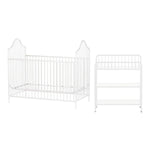 Little Seeds Rowan Valley Lanley Metal Crib and Changing Table Set, Black