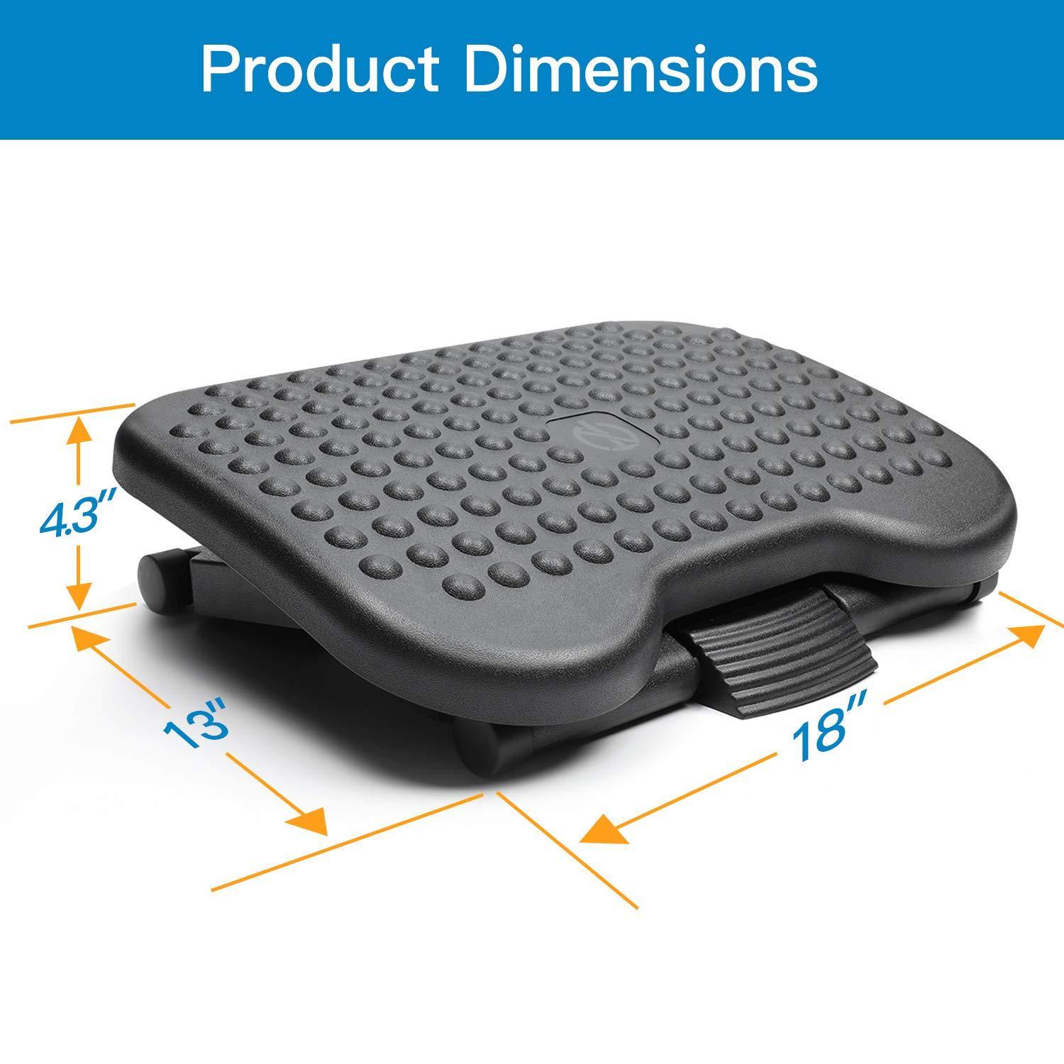 Angled Footrest Adjustable Under Desk Footrest - Ergonomic Foot Rest with 3 Height Pos ...