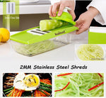 Mandoline Slicer Kainnt Adjustable Mandoline with 5 Thickness Settings Interchangeable Stainless Steel Blades -Vegetable Peeler Slicer+One Clean Brush, Food Container