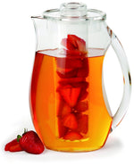 Chef’s INSPIRATIONS Fruit Infusion Water Pitcher. 2.9 Quart (2.75 Liters). Best For Infused Lemon, Fruit, Herbs Or Tea Beverages. Shatterproof Acrylic. Includes Ice Core & Bonus Infuser Recipe eBook