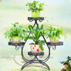 ZGXY Homes Garden 4-Tier Metal Plant Stand Shelf Display Rack Flower Pot Holder Indoor Outdoor Patio Corner Decor Black