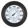 WiHoo 8" Indoor Outdoor Thermometer/Hygrometer for Patio, Wall or Decorative (Bronze)