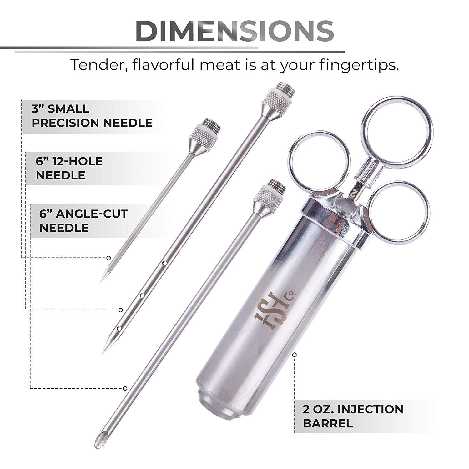 Meat Injection Needles Meat Injector Kit - Marinade Injector Syringe for Food - 304 Stainless ...