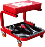 Torin Big Red Rolling Creeper Garage/Shop Seat: Padded Mechanic Stool with Tool Tray, Red