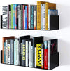 Wallniture Bali Floating Wall Mount Metal U Shape Shelf Book CD DVD Storage Display Bookcase Black Set of 2