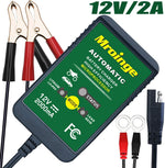 Mroinge 12V 2A Lead Acid/Lithium(LiFePO4) Automatic Trickle Battery Charger Smart Battery Maintainer for Car Motorcycle Lawn Mower Boat ATV SLA AGM GEL CELL Lithium(LiFePO4) and More Batteries