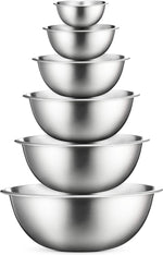 Premium Stainless Steel Mixing Bowls (Set of 6) Stainless Steel Mixing Bowl Set - Easy To Clean, Nesting Bowls for Space Saving Storage, Great for Cooking, Baking, Prepping by Veracity & Verve