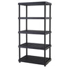 Keter 5-Shelf Heavy Duty Utility Plastic Freestanding Ventilated Shelving Unit, Black