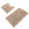 Sunnyglade Bathroom Contour Rugs Combo, Set of 2 Chenille Fabric Microfiber Soft Shaggy Non Slip 21" X 34" Bath Shower Mat and 20" X 20" U-shaped Toilet Floor Rug Bathroom Carpet