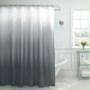 Natural Home Ombre Textured Shower Curtain with Beaded Rings, Dark Grey