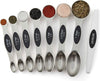 Spring Chef Magnetic Measuring Spoons Set, Dual Sided, Stainless Steel, Fits in Spice Jars, Set of 8