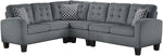 Homelegance Sinclair 84" x 107" Fabric Sectional Sofa, Gray