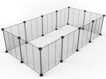 Tespo Pet Playpen, Dog Puppy Cat Pen, Small Animal Cage Indoor Portable Metal Wire Yard Fence for Small Animals, Guinea Pigs, Rabbits Kennel Crate Fence Tent Black 15 X 12 Inches