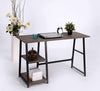 Vintage Brown Finish Computer Writing Study Trestle Desk Modern Vintage Home Office