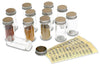 DecoBros 12 Spice Bottles w/label Set