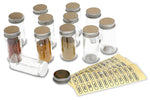 DecoBros 12 Spice Bottles w/label Set