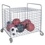 MyGift Metal Rolling Sports Ball Storage Hopper & Equipment Cart