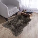 Ottomanson Flokati Collection Faux Sheepskin Lambskin Design Shag Rug, 2'X3', Dark Grey