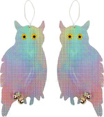 Tapix Owl Bird Repellent Reflective Holographic Bird Deterrent Hanging Device Effectively Keep Birds Away 2 Pack Owl to Scare Away Birds 15.3 x 8.2 inch, Best Bird Scare Device