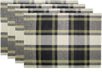 COTTON CRAFT 12 Pack 100% Cotton Checks Oversized Dinner Napkins – Black Beige - Size 20x20