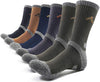 PEACE OF FOOT Hiking Socks boot socks For Mens 6(5+1) Pairs Multi Sports Trekking Climbing Camping working Crew Socks