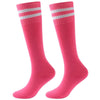 Youth Soccer Socks Fasoar Teens Knee High Football Socks Long Striped Rugby Tube Socks 2/6/10 Pairs