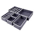 Homyfort Foldable Cloth Storage Box Closet Dresser Drawer Organizer Cube Basket Bins Containers Divider with Drawers for Underwear, Bras, Socks, Ties, Scarves, Set of 6, Grey